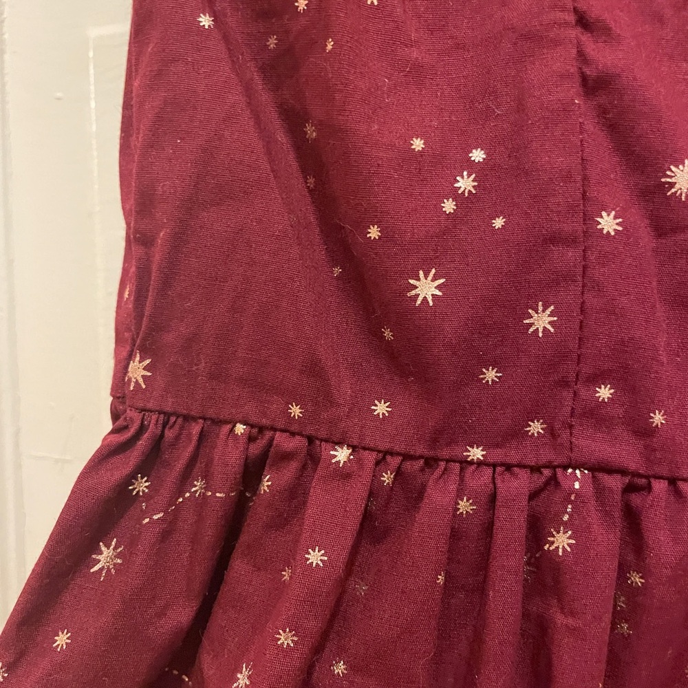 100% Cotton Modcloth Burgundy Constellation Dress - Picture 3 of 9